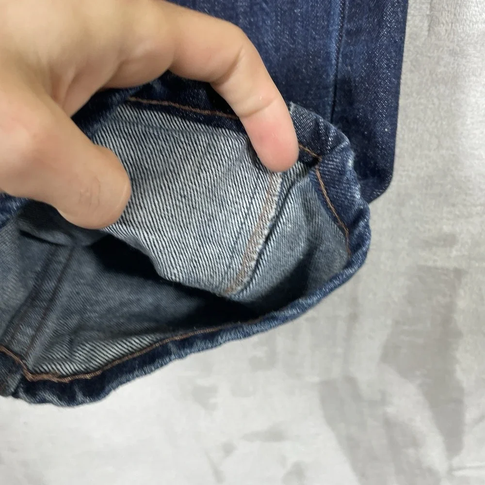 Naked & Famous Jeans Mens 34 (fit 36x33) Raw Dark Denim Button Fly Non-Selvedge